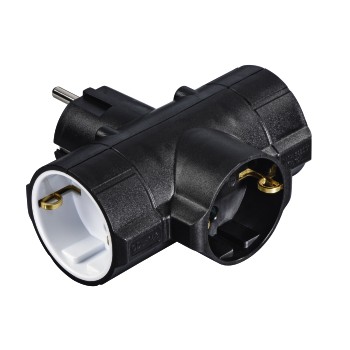 Dist. Schuko 1M-3H 3600W 250V Negro S/B Hama