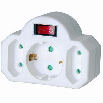 Distribuidor 3Tomas+Interruptor BR 1508100 Hama