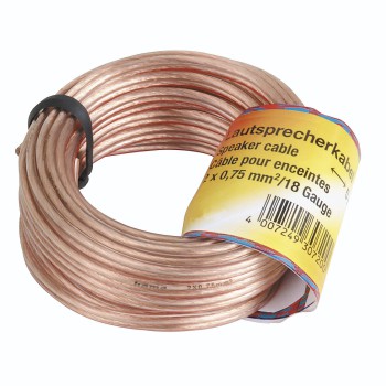 Cable Audio OFC 2x0,75mm 10m Transparente Hama