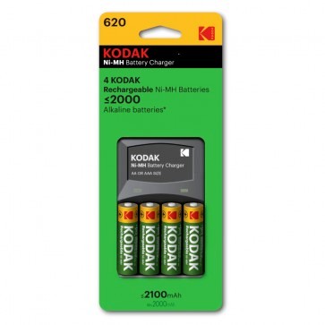 Cargador 620E + AA 4x 2100mAh NiMh LR06/AA Kodak