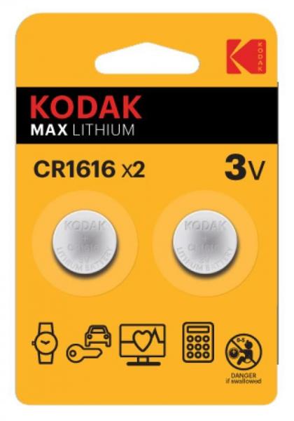 Pila Boton B(2) Ultra CR1616 3V Kodak