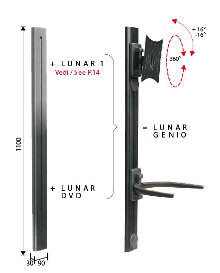 Soporte TV Movible, Vesa 200x200 (Tv) & Vesa 100x100 (Dvd) Support Watch