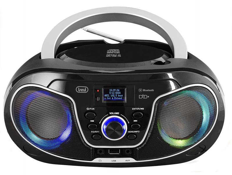 R/C MP3 C/CD/USB/BT/DAB/Mando/Aux-In/Luz Bk Trevi