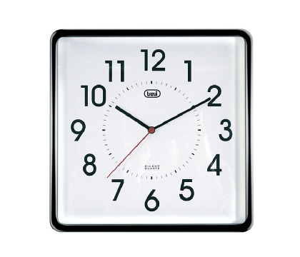 Reloj de pared 25cm Cuadrado Negro Trevi