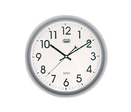Reloj de pared 30cm Plata Trevi