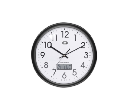 Reloj de pared Calendario Digital 30cm Black Trevi