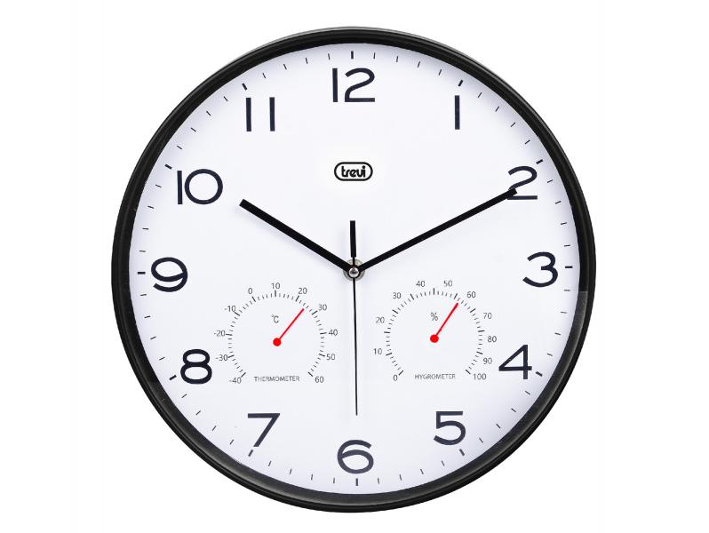 Reloj pared 30cm C/Temp-Hydro Bk Trevi